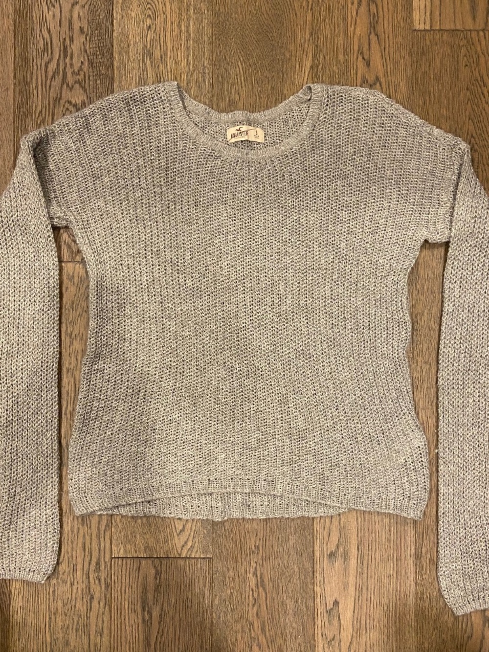 EUC Vintage Hollister Grey Glitter Open Knit Sweater Size S